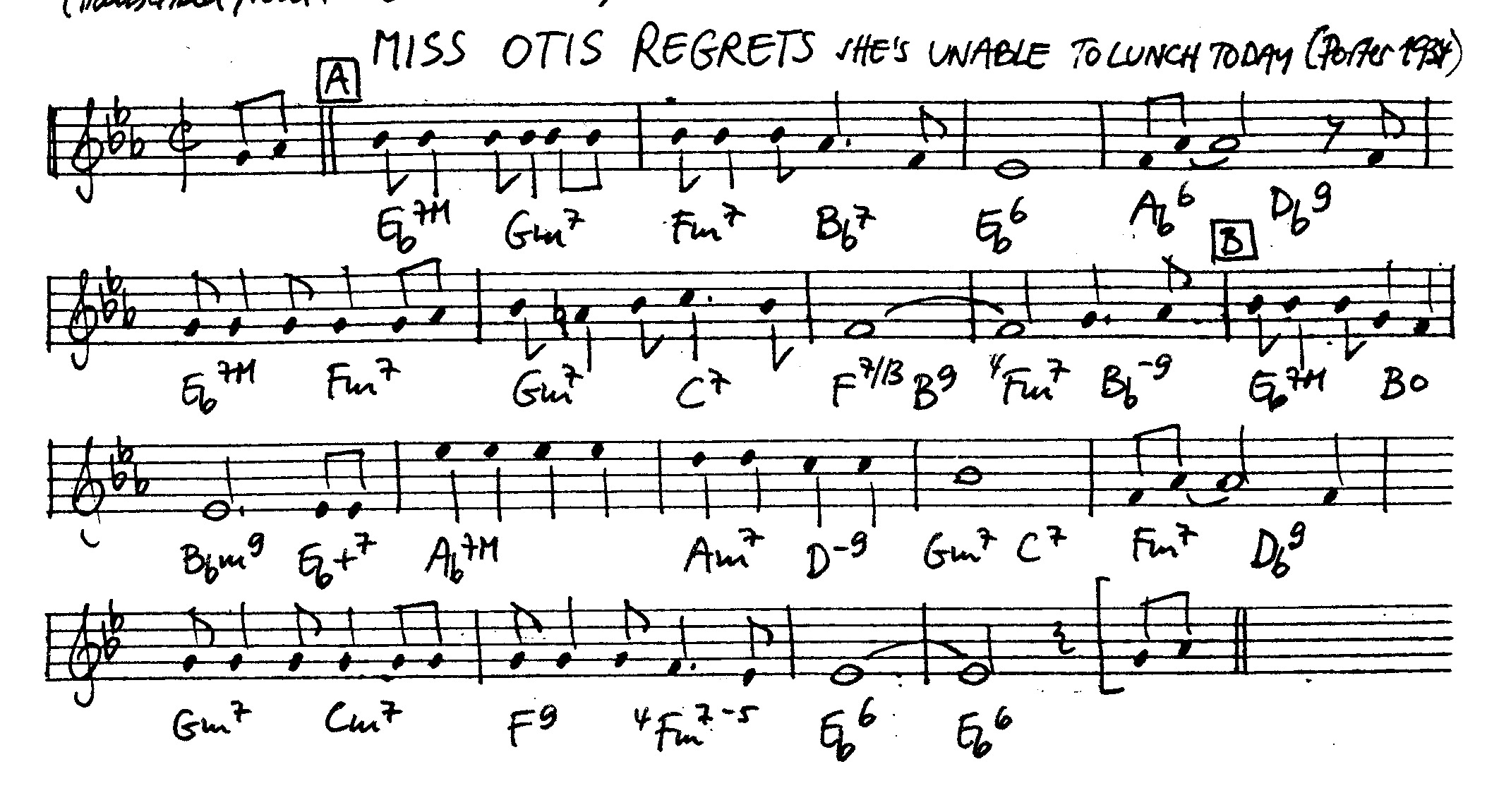 miss otis regrets leadsheet – book us for your next 20s or gatsby event